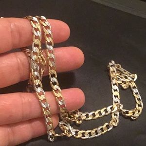 18k Gold Filled Diamond Cut Two Tone Necklace
